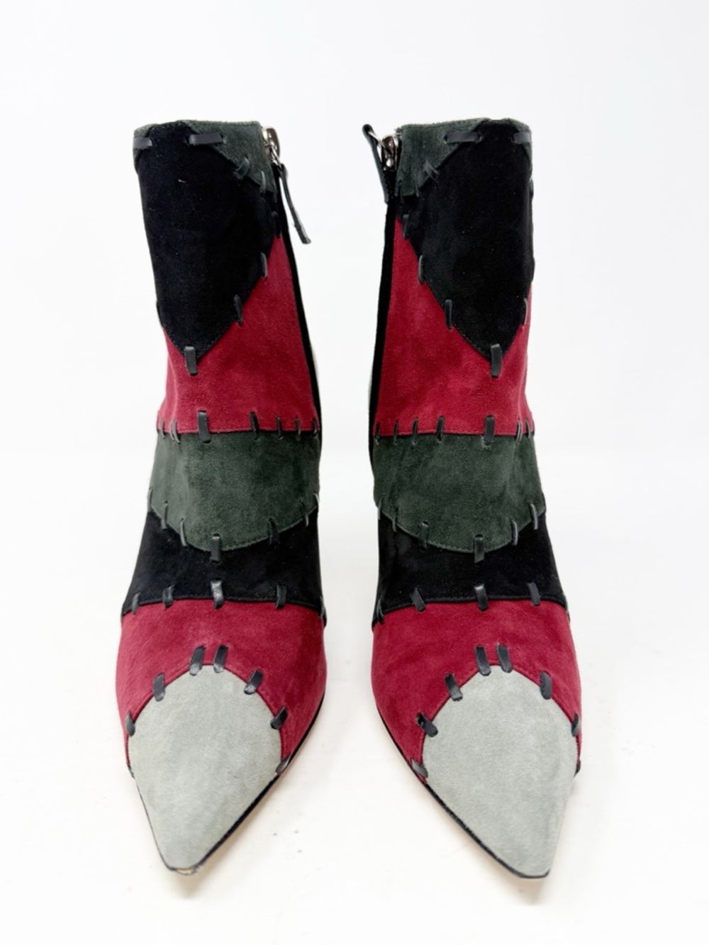 Manolo Blahnik Couturahi Patchwork Suede Zip Booties Womens Size EU 36.5 - Picture 3 of 10